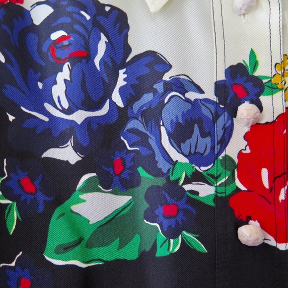 Tory Burch Wide Collar Tunic Blouse - Ivory/ Tea Rose - $498 - Picture 4 of 16